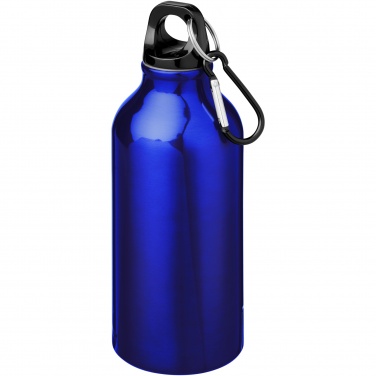 Logo trade business gift photo of: Oregon 400 ml RCS certified recycled aluminium water bottle with carabiner