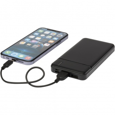 Logo trade promotional giveaway photo of: Loop 10.000 mAh recycled plastic power bank 