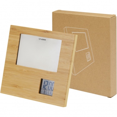 Logo trade advertising products picture of: Sasa bamboo photo frame with thermometer