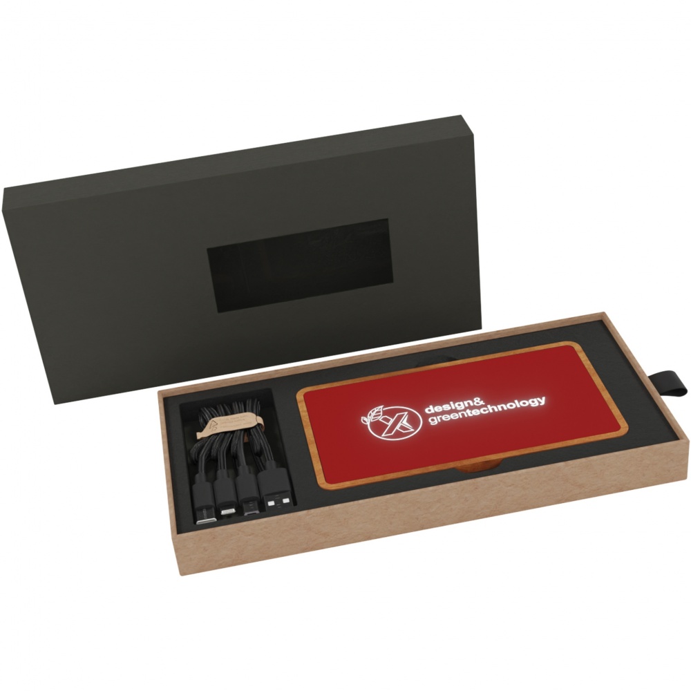 Logo trade promotional merchandise image of: SCX.design P36 5000 mAh light-up wireless power bank