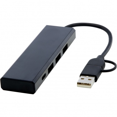 Logo trade promotional products image of: Rise RCS recycled aluminium USB 2.0 hub