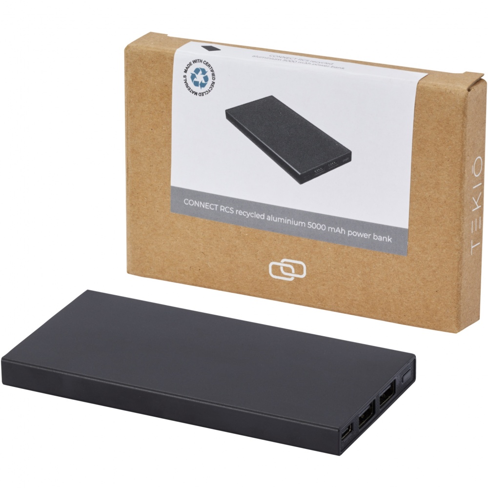 Logotrade advertising product image of: Connect 5000 mAh recycled aluminium power bank 