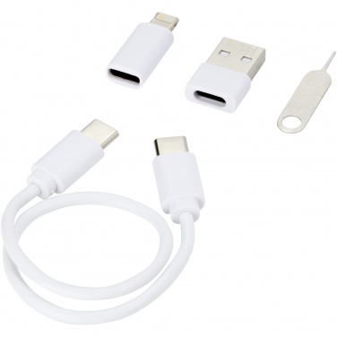 Logo trade promotional items image of: Savvy recycled plastic modular charging cable with phone holder