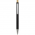 Cyrus recycled aluminium ballpoint pen (blue ink), Solid black