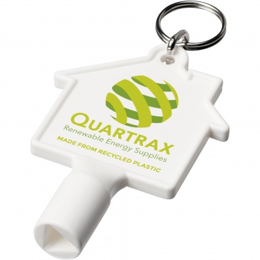Logo trade corporate gifts picture of: Maximilian house-shaped recycled utility key keychain