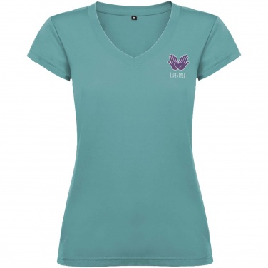 Logo trade business gifts image of: Victoria short sleeve women's v-neck t-shirt