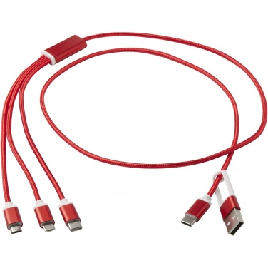 Logo trade promotional merchandise photo of: Versatile 5-1 recycled aluminium charging cable