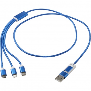 Logo trade promotional merchandise photo of: Versatile 5-1 recycled aluminium charging cable