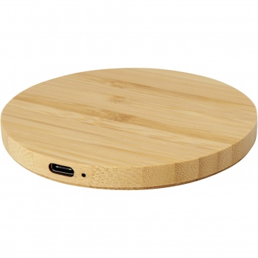 Logo trade promotional giveaways image of: Essence 15W bamboo wireless charging pad