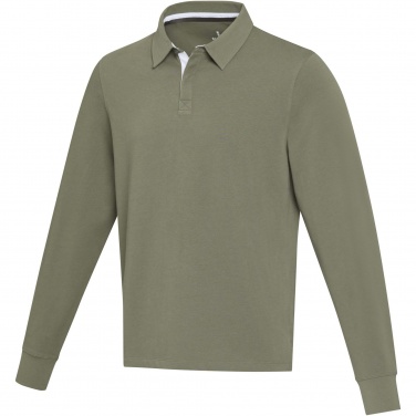 Logo trade promotional gifts image of: Clyde unisex organic rugby polo sweatshirt