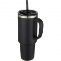 Sydney 1200 ml copper vacuum insulated tumbler with straw, Solid black