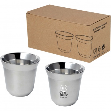 Logo trade promotional products picture of: Duo 80 ml RCS certified stainless steel espresso cup set 