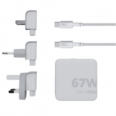 Logotrade promotional products photo of: Xtorm XVC2067 GaN Ultra 67W travel charger with 100W USB-C PD cable