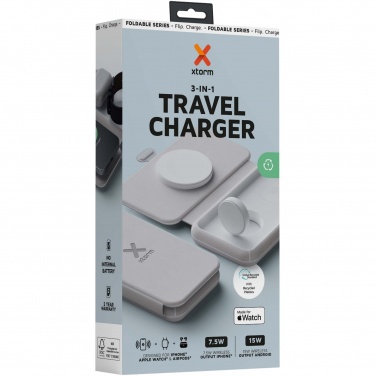 Logotrade promotional gift image of: Xtorm XWF31 15W foldable 3-in-1 wireless travel charger