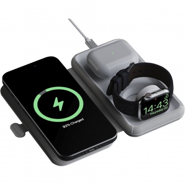 Logo trade corporate gifts image of: Xtorm XWF31 15W foldable 3-in-1 wireless travel charger