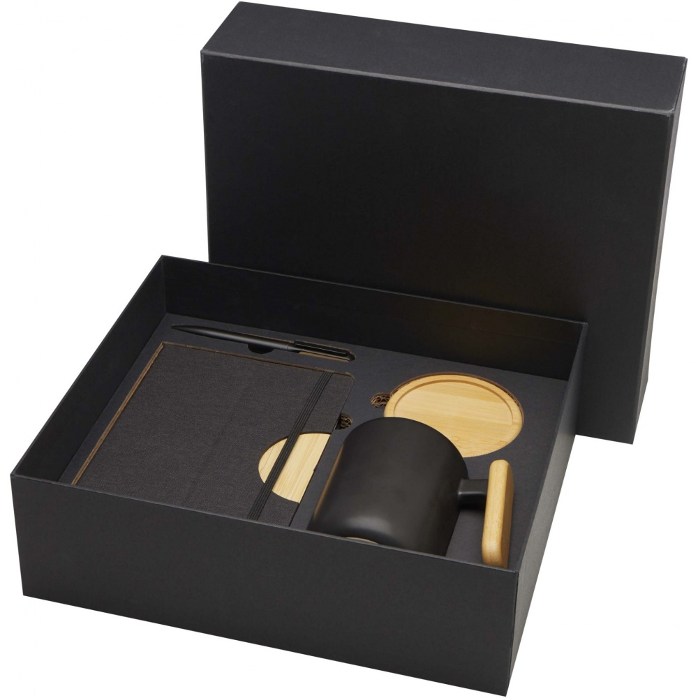 Logo trade promotional merchandise photo of: Laura A5 hard cover notebook and ballpoint pen gift set