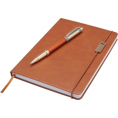 Logo trade promotional merchandise picture of: Legato A5 notebook and rollerball pen set 