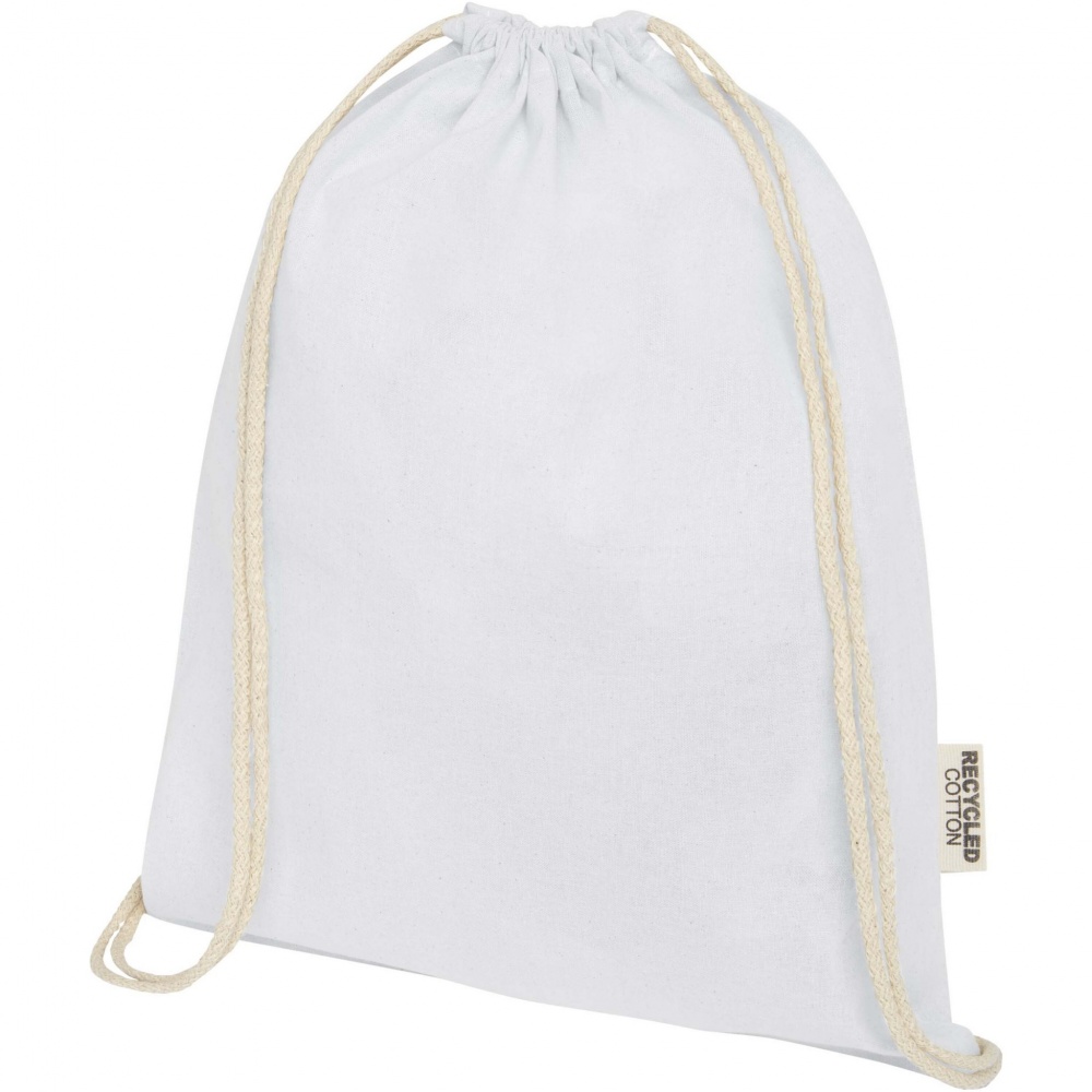 Logo trade promotional gift photo of: Oregon 140 g/m² GRS recycled cotton drawstring bag
