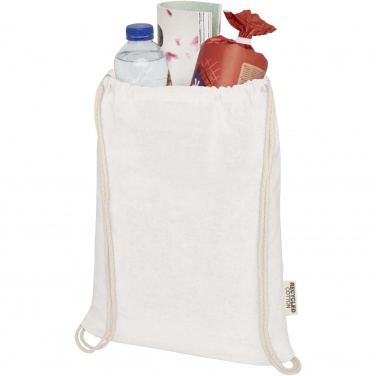 Logotrade promotional gift image of: Oregon 140 g/m² GRS recycled cotton drawstring bag