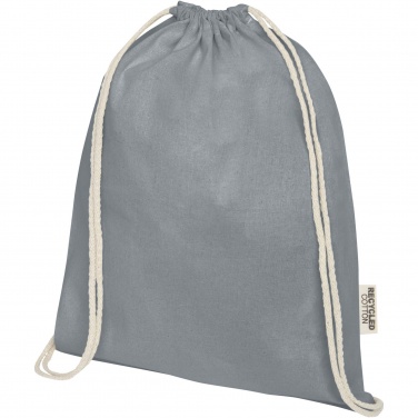Logo trade business gift photo of: Oregon 140 g/m² GRS recycled cotton drawstring bag