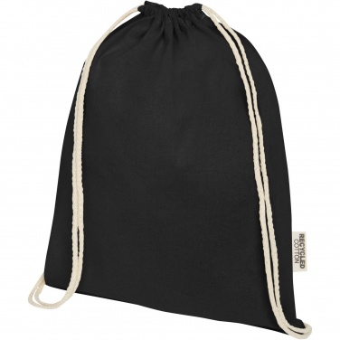 Logo trade promotional item photo of: Oregon 140 g/m² GRS recycled cotton drawstring bag