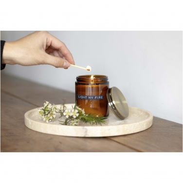 Logo trade promotional merchandise image of: Wellmark cedar wood scented candle medium