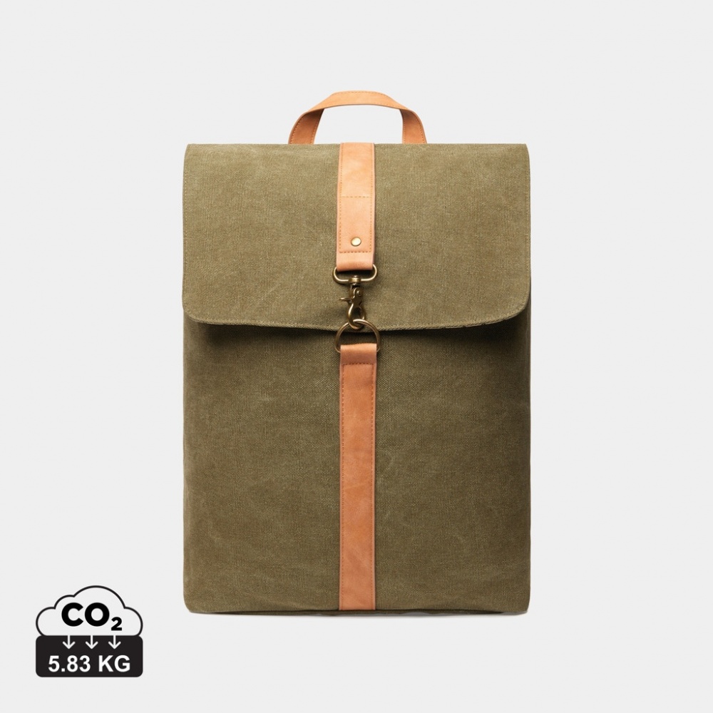 Logo trade corporate gifts picture of: VINGA Bosler backpack GRS recycled canvas
