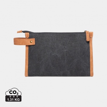Logo trade promotional gift photo of: VINGA Bosler GRS recycled canvas toiletry bag