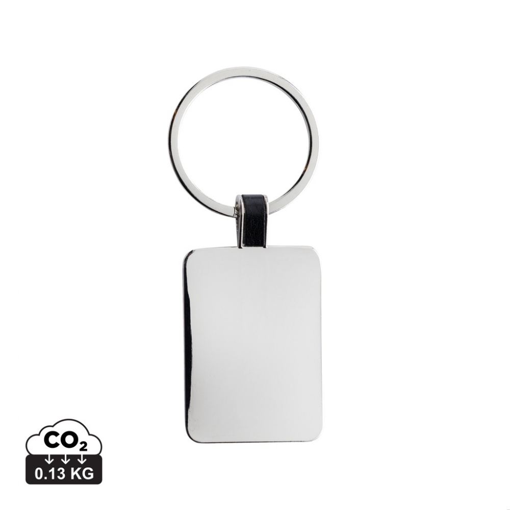 Logo trade corporate gift photo of: RCS recycled zinc alloy rectangle keyring