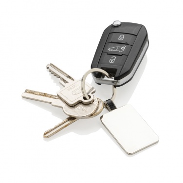 Logotrade promotional giveaway image of: RCS recycled zinc alloy rectangle keyring