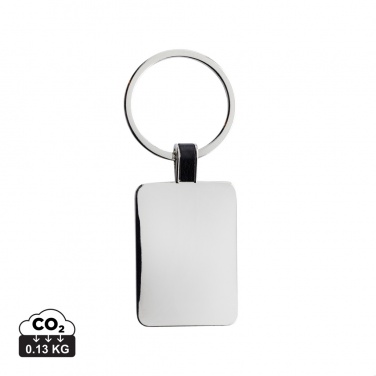 Logo trade business gift photo of: RCS recycled zinc alloy rectangle keyring