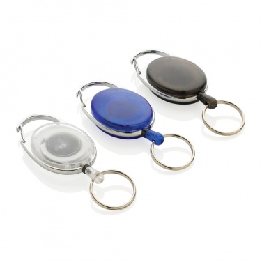 Logo trade promotional giveaways image of: RCS recycled ABS roller clip keychain