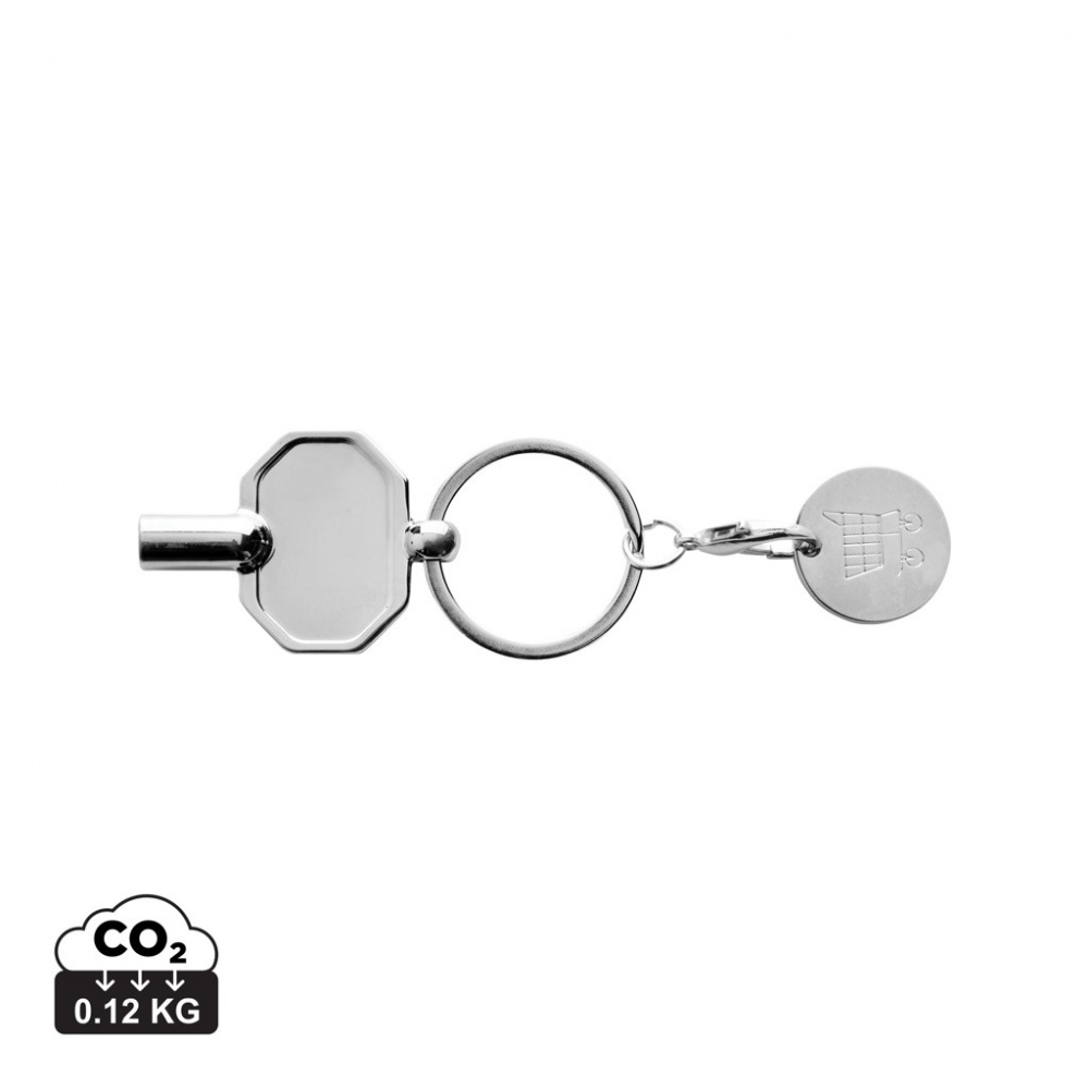 Logo trade business gifts image of: RCS recycled zinc alloy radiator key keychain with coin