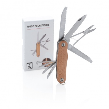 Logo trade promotional merchandise photo of: Wood pocket knife