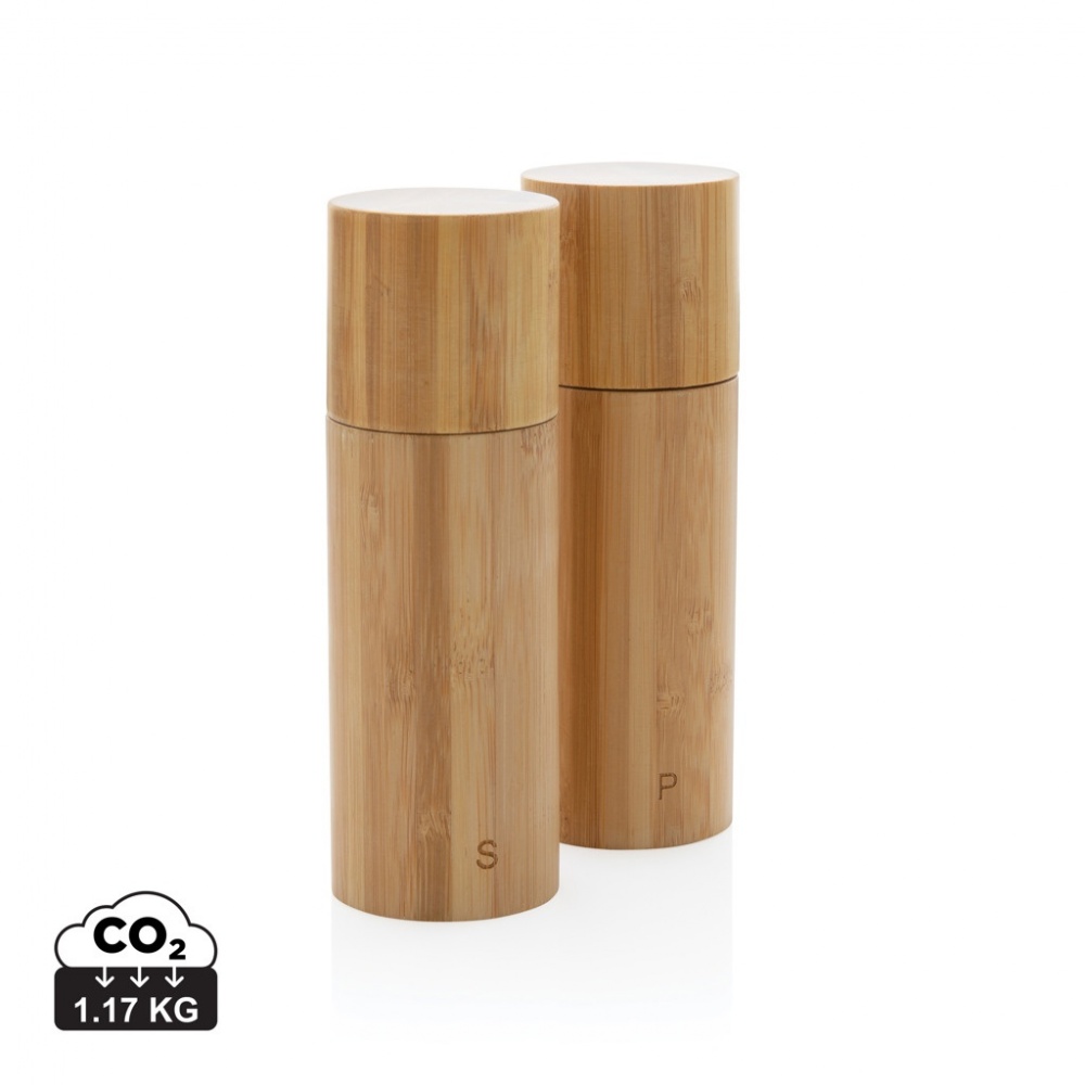 Logo trade promotional product photo of: Ukiyo bamboo salt and pepper mill set