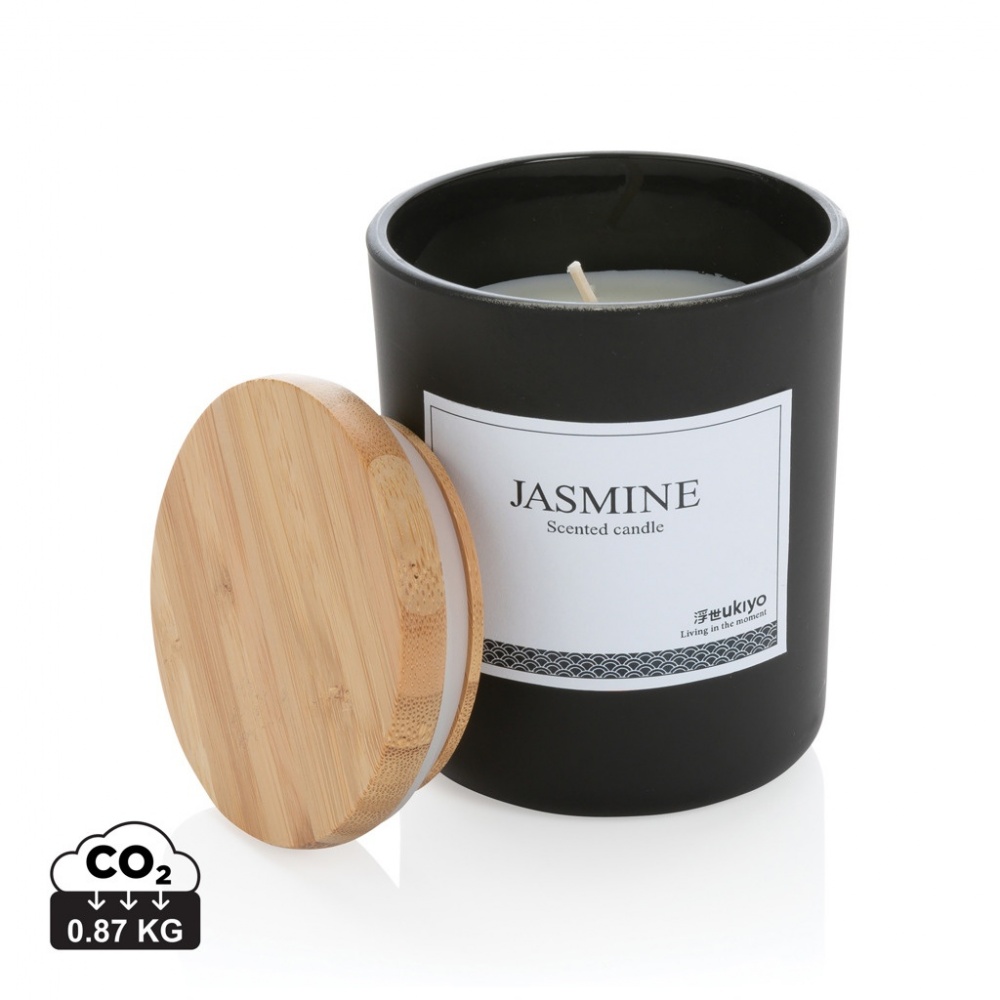 Logotrade promotional product picture of: Ukiyo deluxe scented candle with bamboo lid