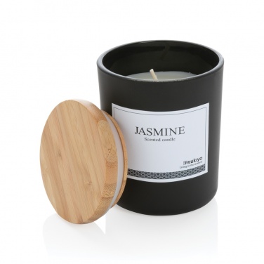 Logo trade advertising products image of: Ukiyo deluxe scented candle with bamboo lid