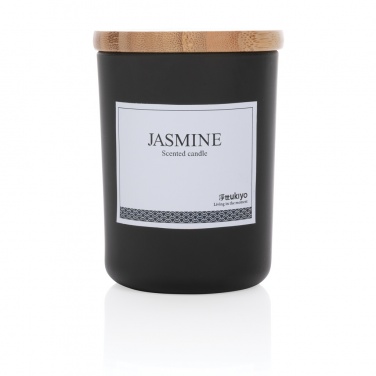 Logo trade business gifts image of: Ukiyo deluxe scented candle with bamboo lid