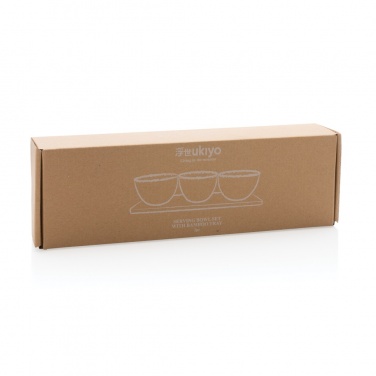 Logotrade corporate gift image of: Ukiyo 3pc serving bowl set with bamboo tray