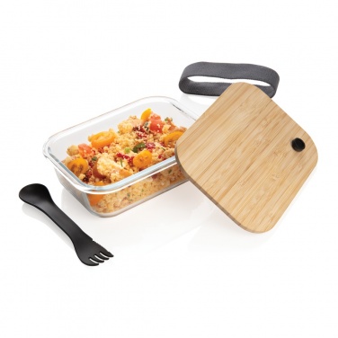 Logotrade promotional item picture of: Glass lunchbox with bamboo lid