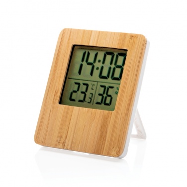 Logo trade promotional items image of: Bamboo weather station