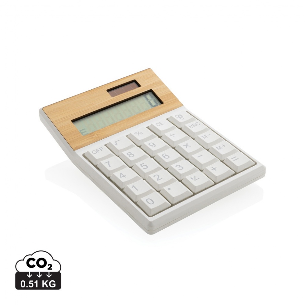 Logotrade promotional product image of: Utah RCS recycled plastic and  bamboo calculator
