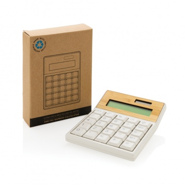 Logotrade advertising product image of: Utah RCS recycled plastic and  bamboo calculator