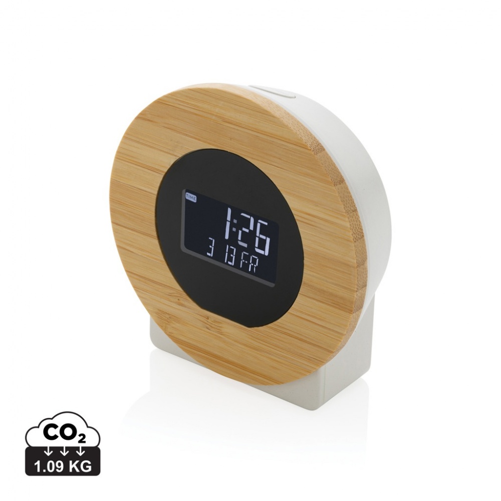 Logotrade business gift image of: Utah RCS rplastic and bamboo LCD desk clock