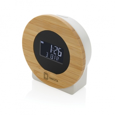 Logotrade corporate gift picture of: Utah RCS rplastic and bamboo LCD desk clock