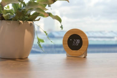 Logotrade corporate gifts photo of: Utah RCS rplastic and bamboo LCD desk clock