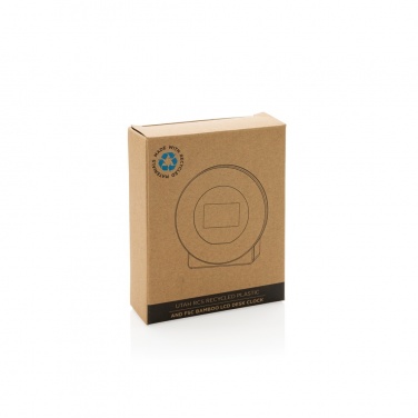 Logo trade promotional giveaways image of: Utah RCS rplastic and bamboo LCD desk clock