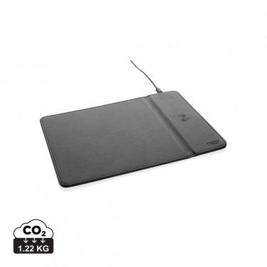 Logo trade corporate gifts picture of: Swiss Peak RCS recycled PU 10W wireless charging mousepad