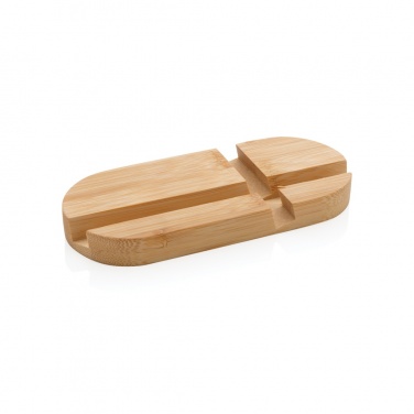 Logo trade promotional gift photo of: Bamboo tablet and phone holder