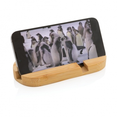 Logo trade promotional merchandise image of: Bamboo tablet and phone holder